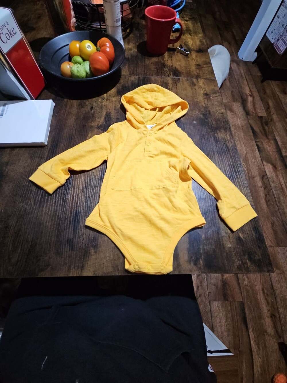 First Impressions Hooded Bodysuit Size 12M Yellow